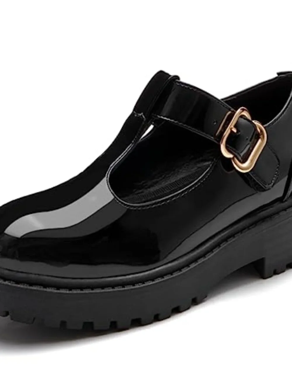 Girls Mary Jane Dress Shoes Platform Loafers School Uniform Chunky Heel T-Strap